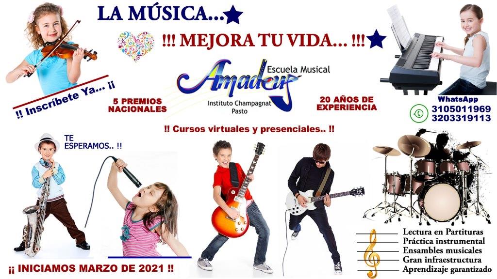 NOTICIA SOBRE LOS CURSOS 2021 DE LA ESCUELA MUSICAL AMADEUS